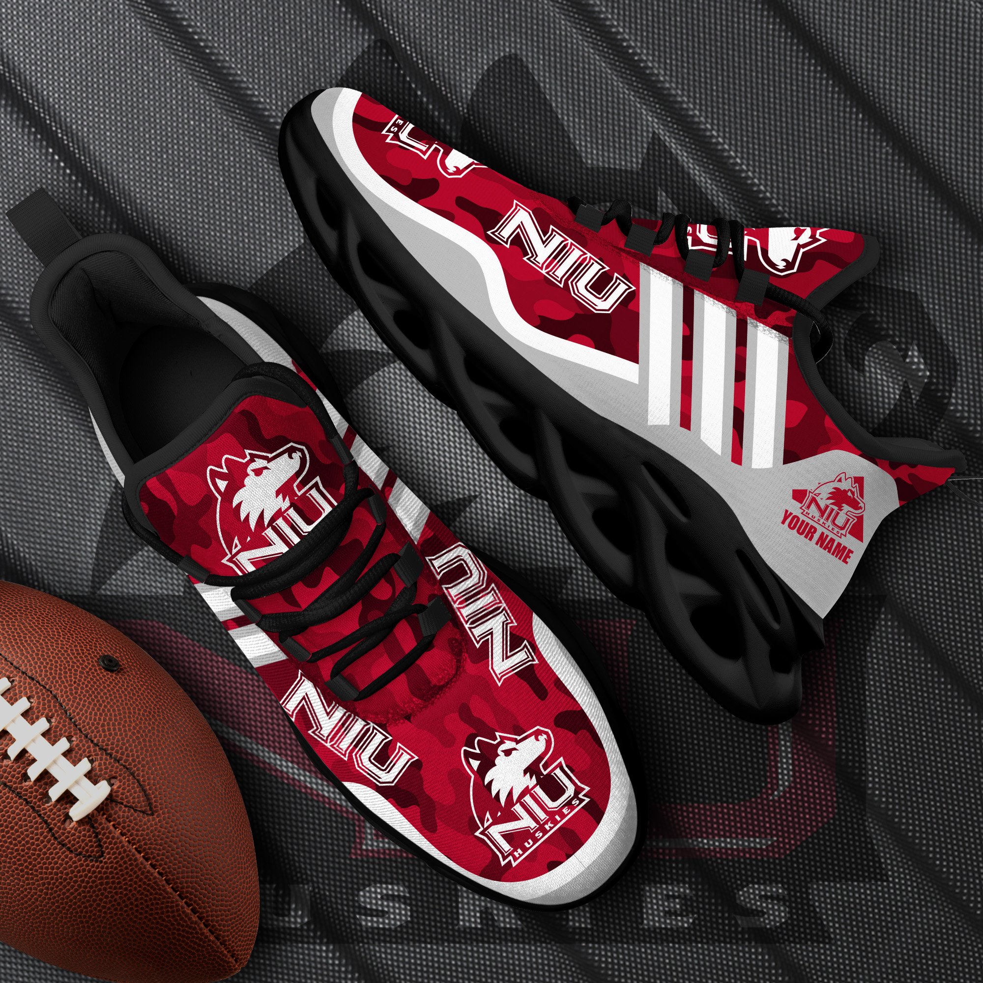 Northern Illinois Huskies Black Max Soul Shoes 2026 Versions Custom Name 466