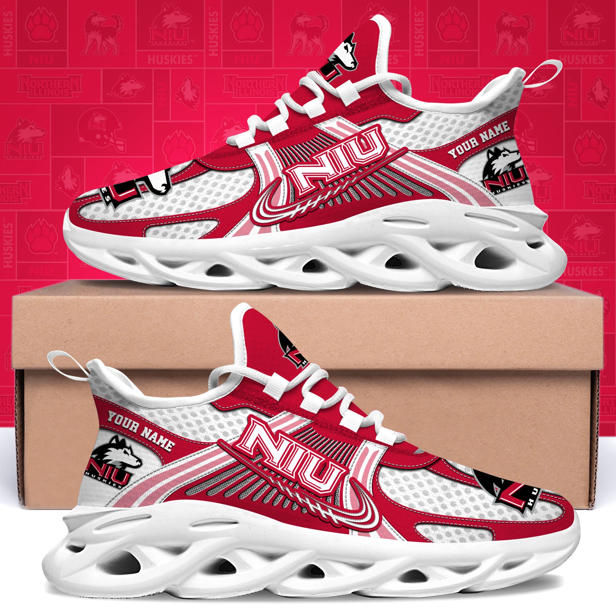 northern illinois huskies clunky sneakers custom your name sport sneakers sport gifts for fan gifts for him 3909 tc8is