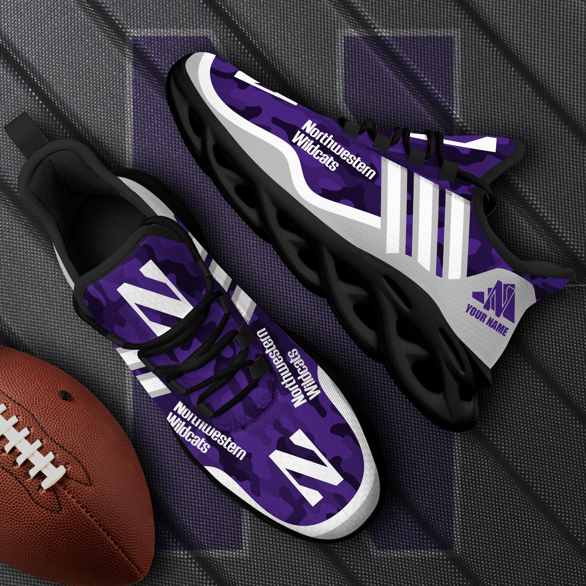 northwestern wildcats black max soul shoes 2026 versions custom name 466 6264 fhsf1