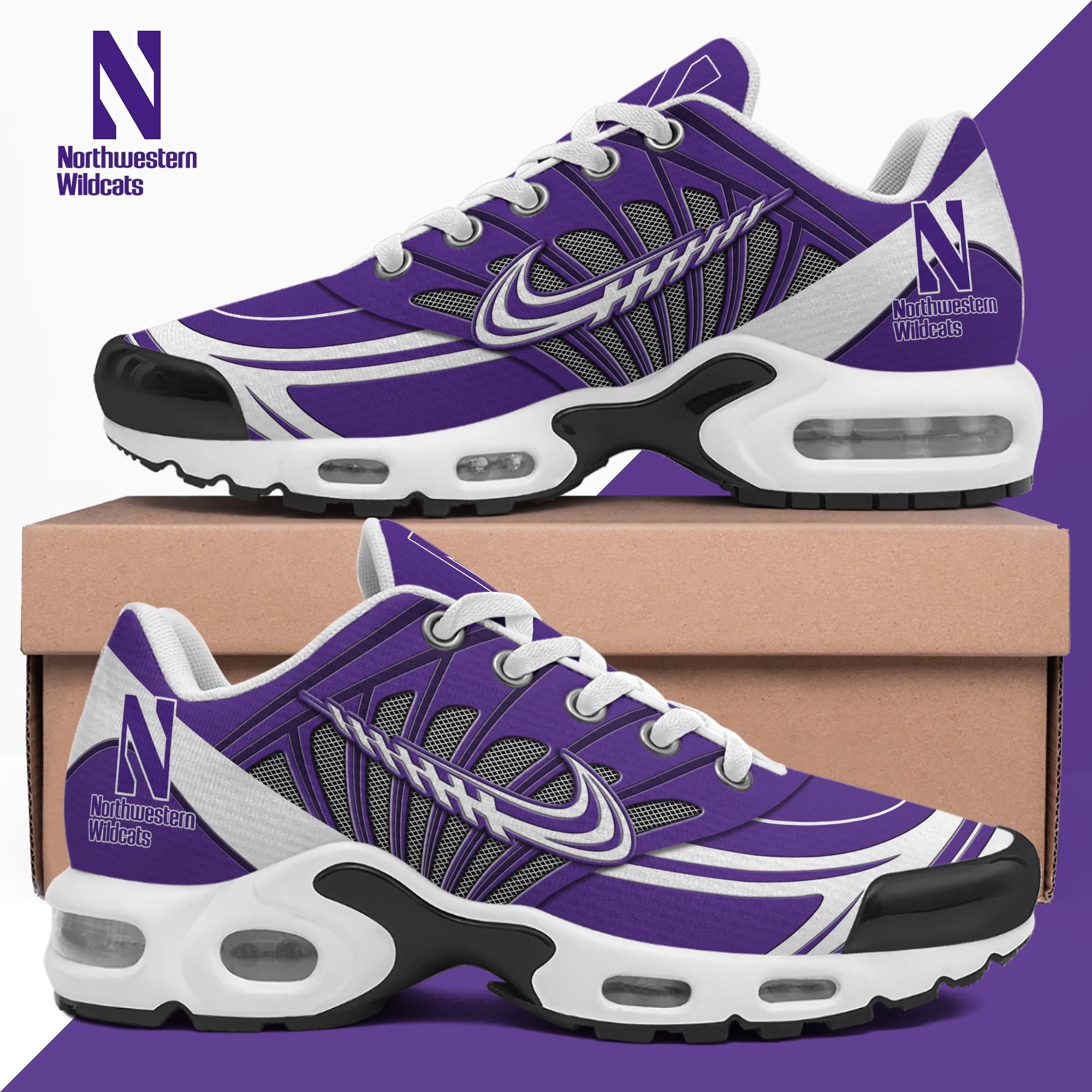 Northwestern Wildcats TN Shoes 2026 Version Custom Name 135