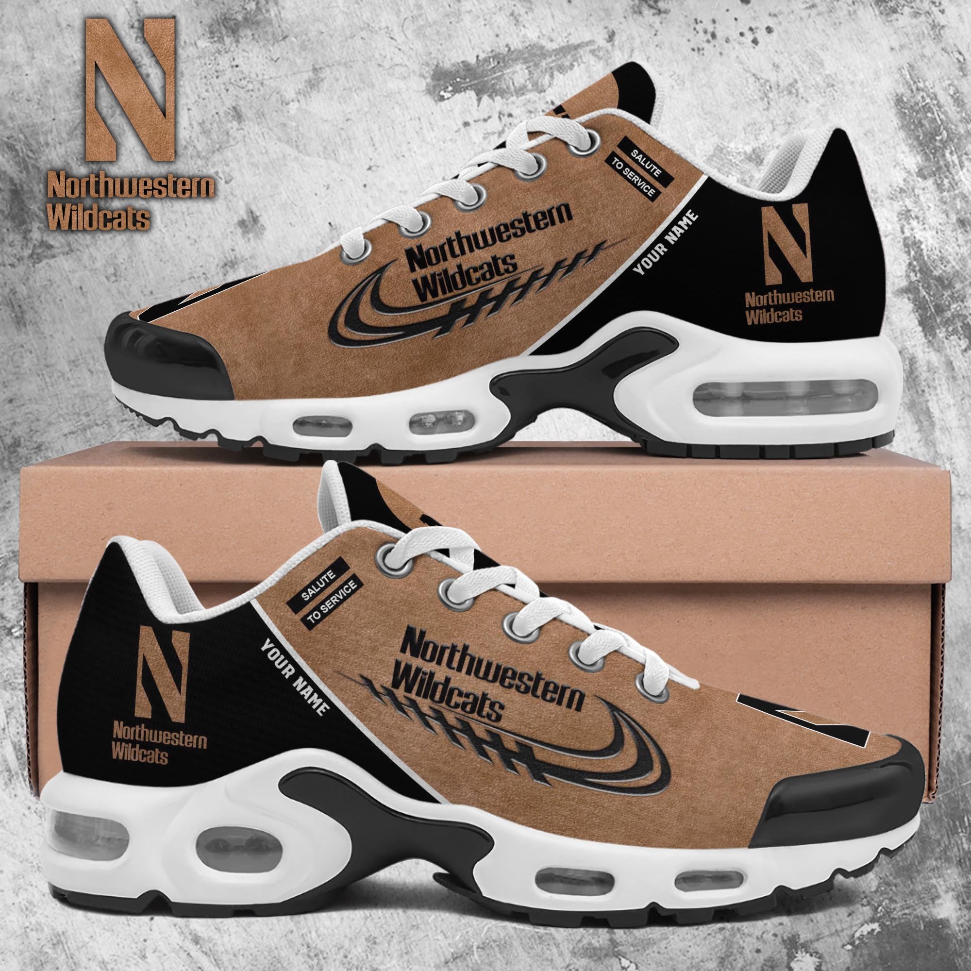 Northwestern Wildcats TN Shoes 2026 Version Custom Name, Shoes For Football Fans, Fan Gifts PH637
