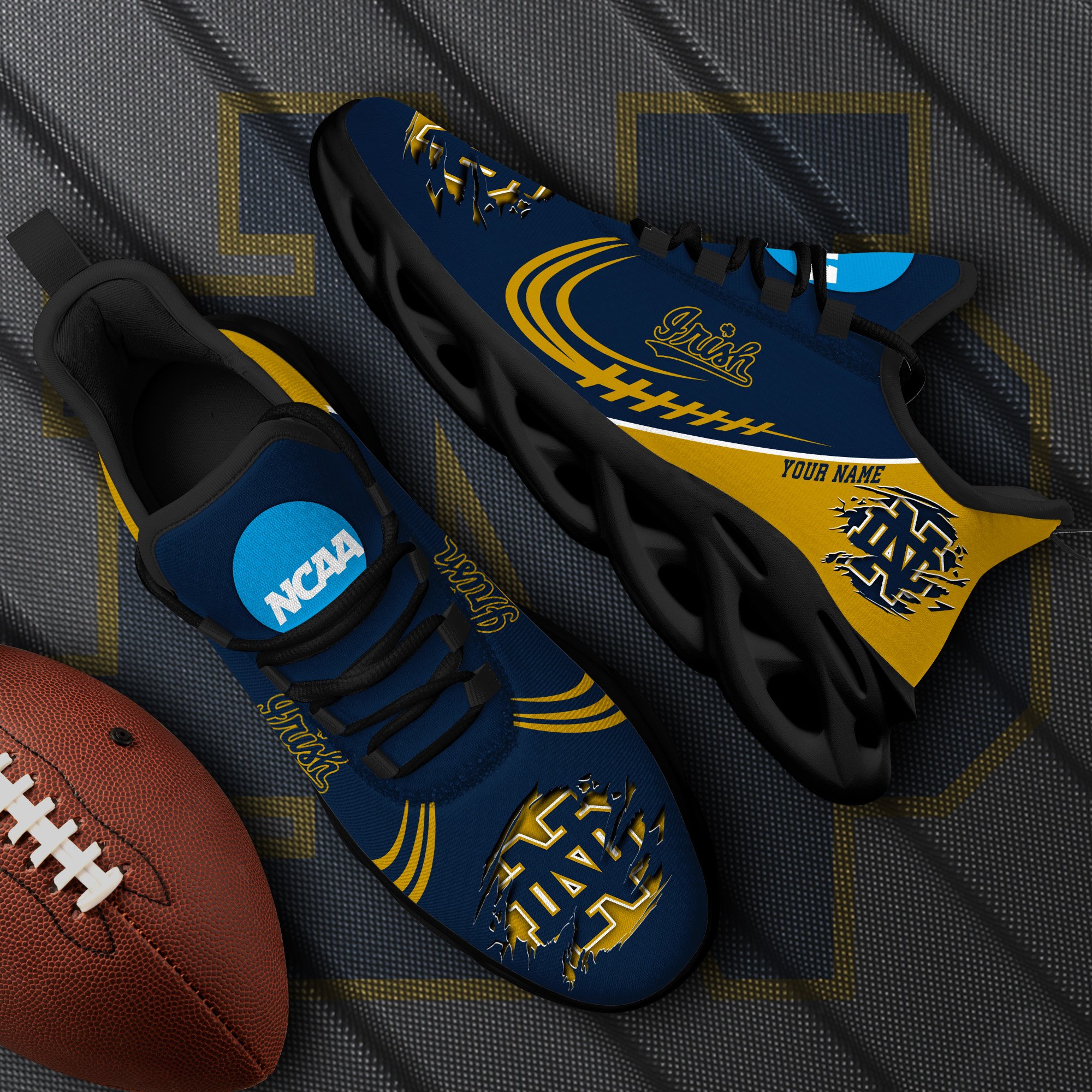 Notre Dame Fighting Irish Black Max Soul Shoes 2026 Versions Custom Name 016