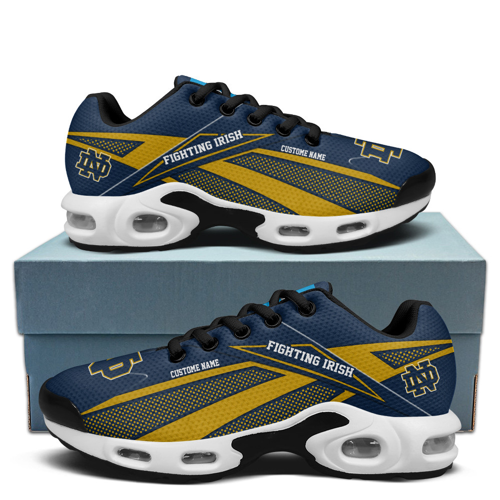 Notre Dame Fighting Irish Personalized Name Team Colors Supersonic Line Pattern TN Air Max Shoes Air Cushion Sneakers