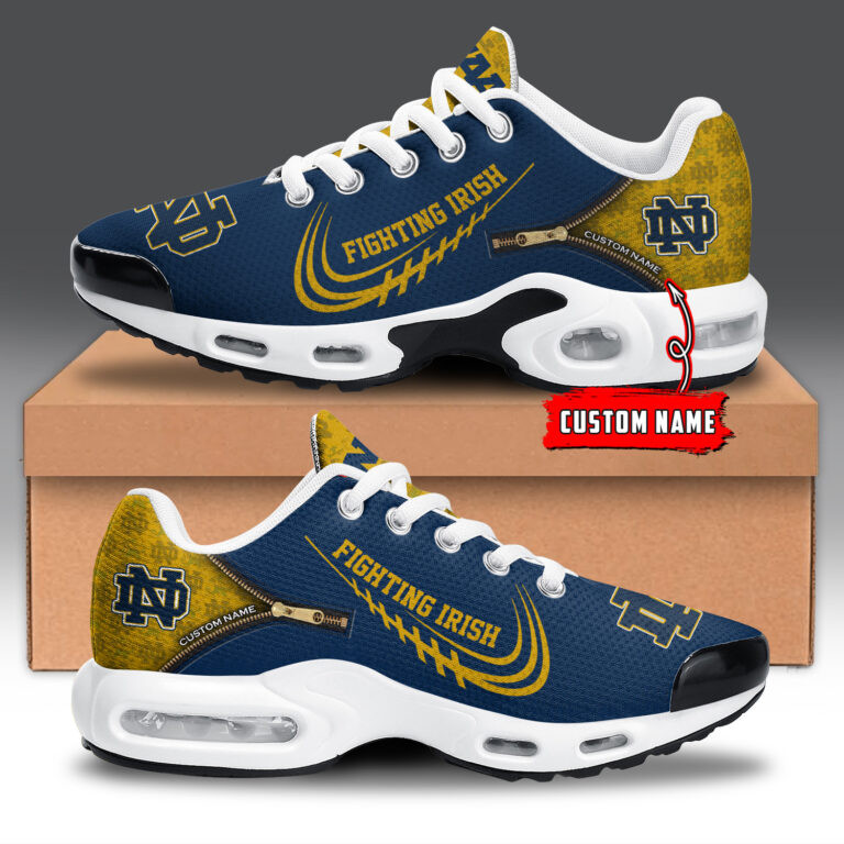 Notre Dame Fighting Irish Personalized Name Team Logo Mix Colors Zipped Line TN Air Max Shoes Air Cushion Sneakers