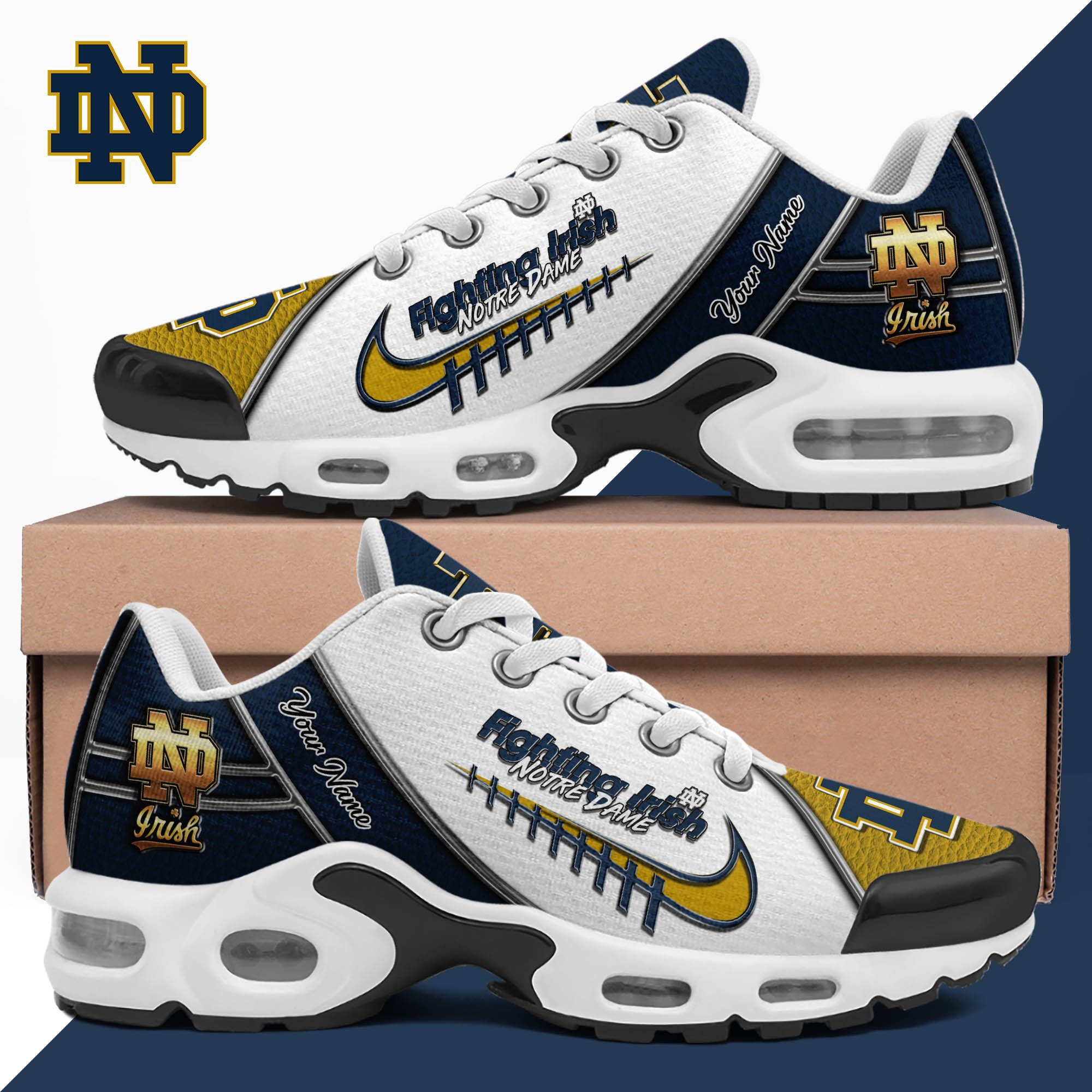 Notre Dame Fighting Irish TN Shoes 2026 Version Custom Your Name, Football Team Shoes, Football Shoes For Fans, Sport Gifts, Gifts For Lovers ETHY