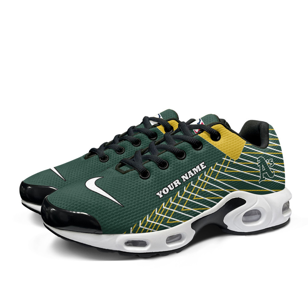 oakland athletics personalized name team colors jagged lines tn air max shoes air cushion sneakers 8027 4jv0e