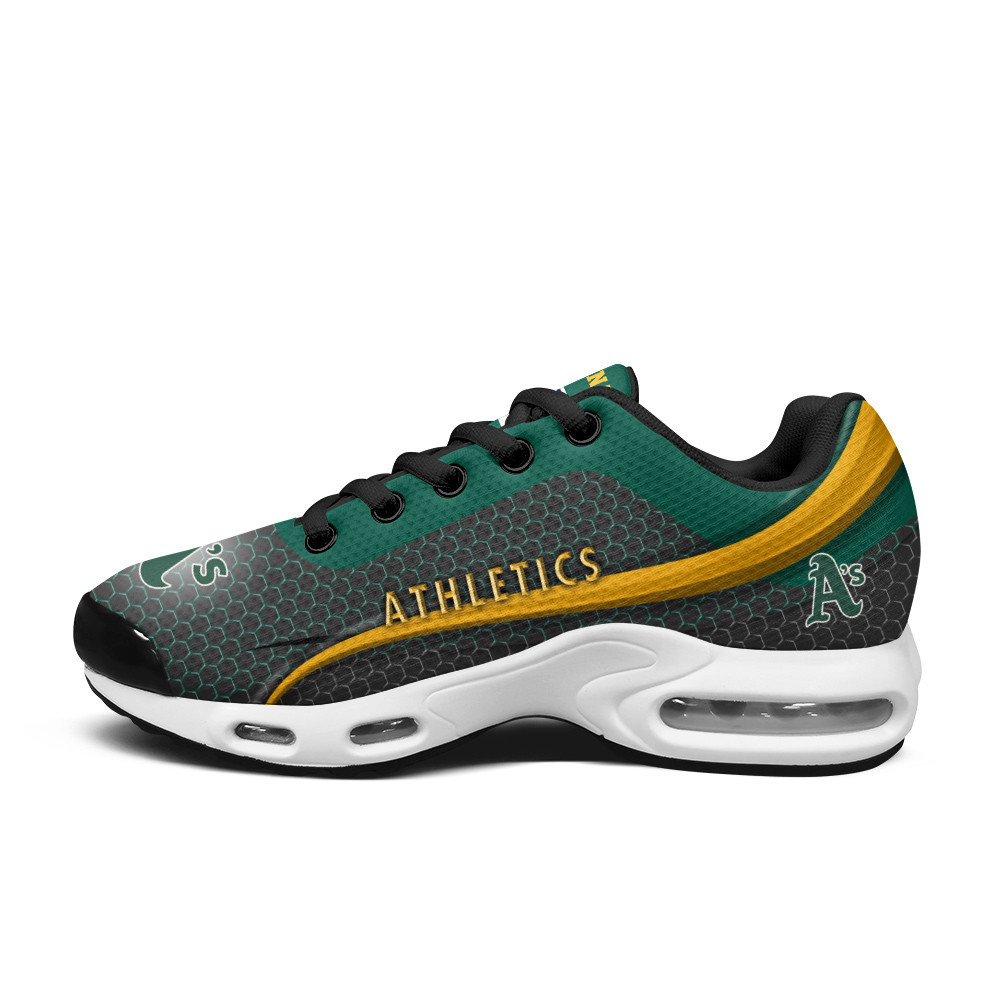 oakland athletics personalized name team colors wave line beehive pattern tn air max shoes air cushion sneakers 6121 ari0t