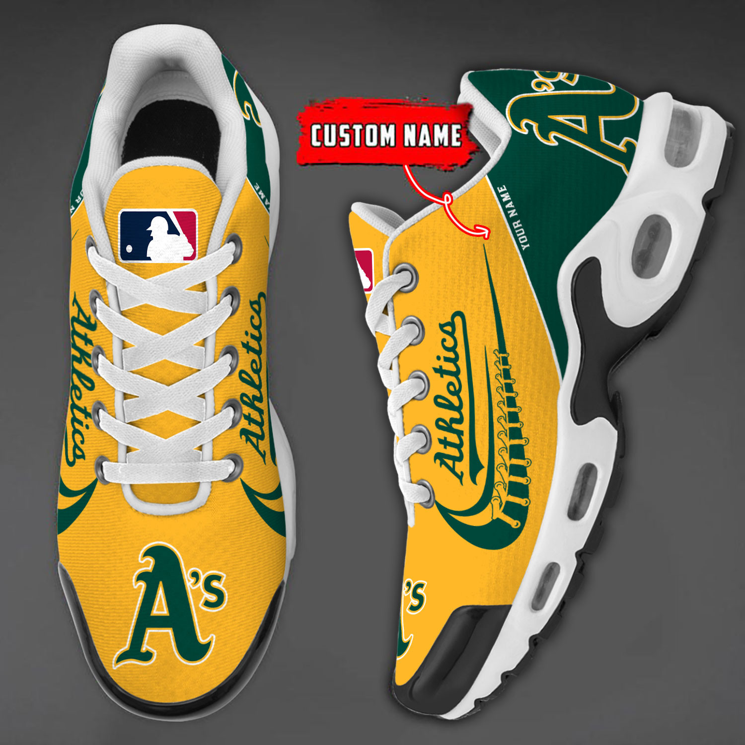 oakland athletics team logo baseball god wings air max shoes sneaker 7610