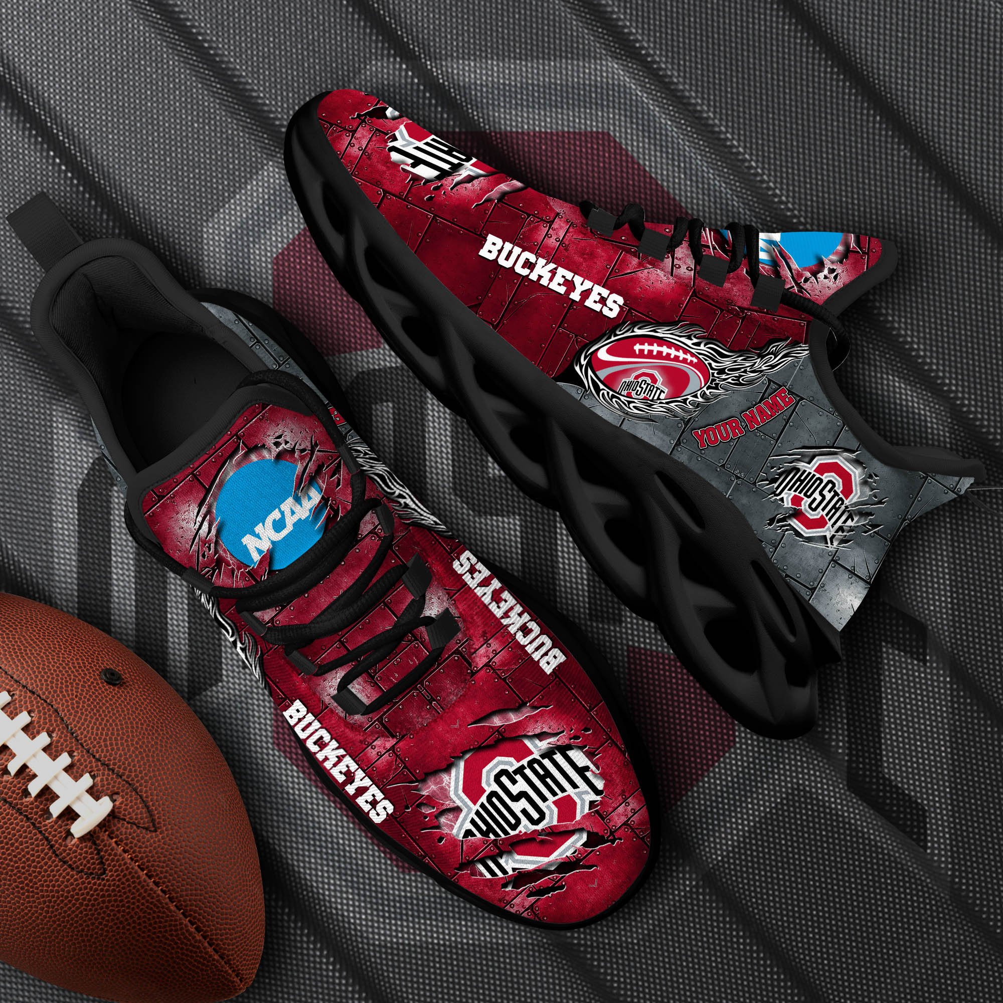 ohio state buckeyes black max soul shoes 2026 versions white max soul shoes custom your name ph879 8931