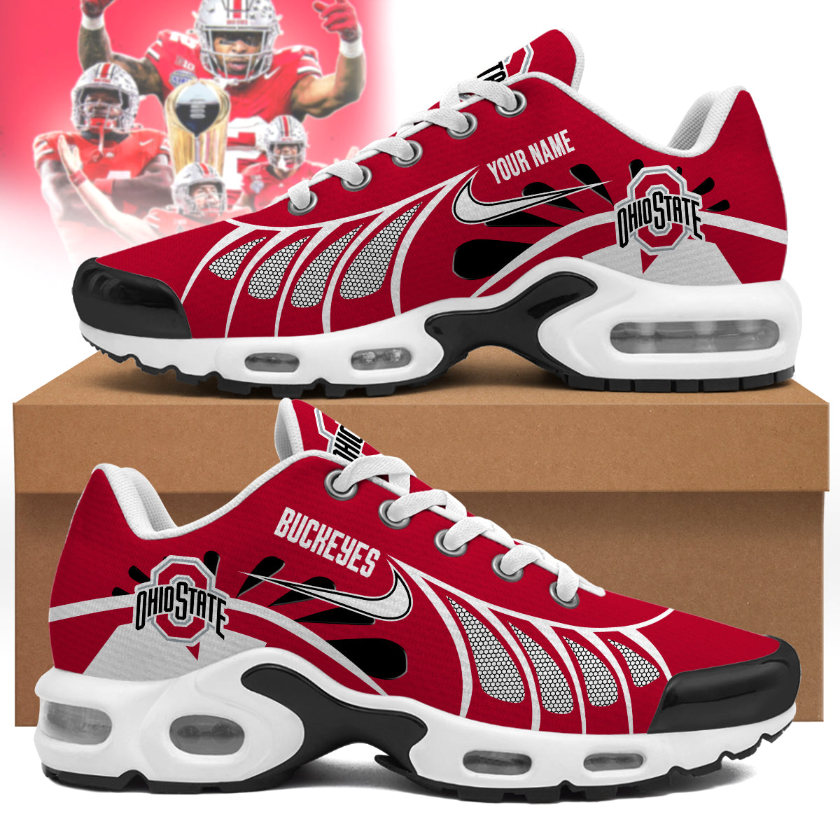 Ohio State Buckeyes  Personalized Air Max Shoes 