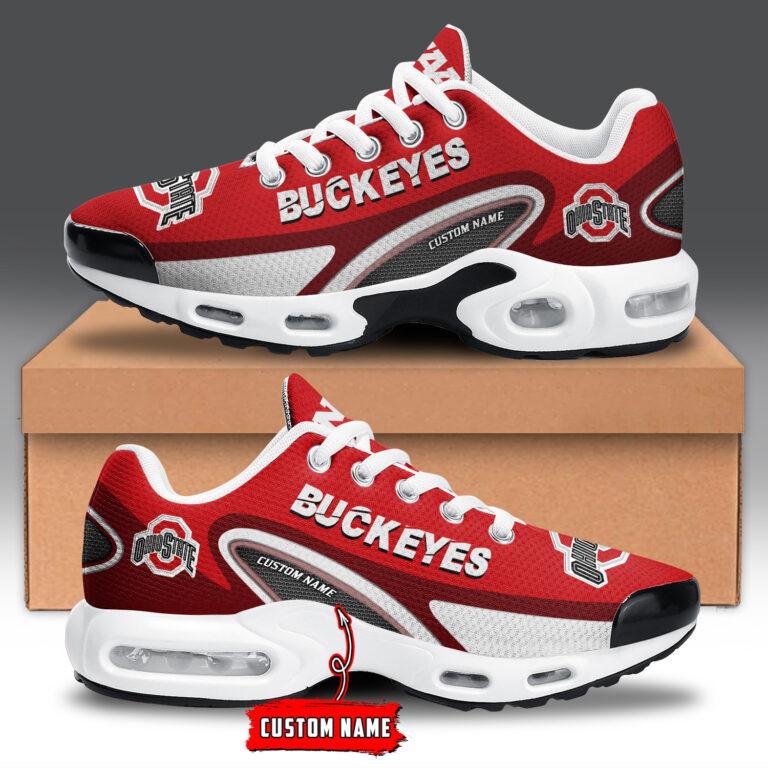 Ohio State Buckeyes Personalized Name Team Logo Mix Colors Oval Line TN Air Max Shoes Air Cushion Sneakers