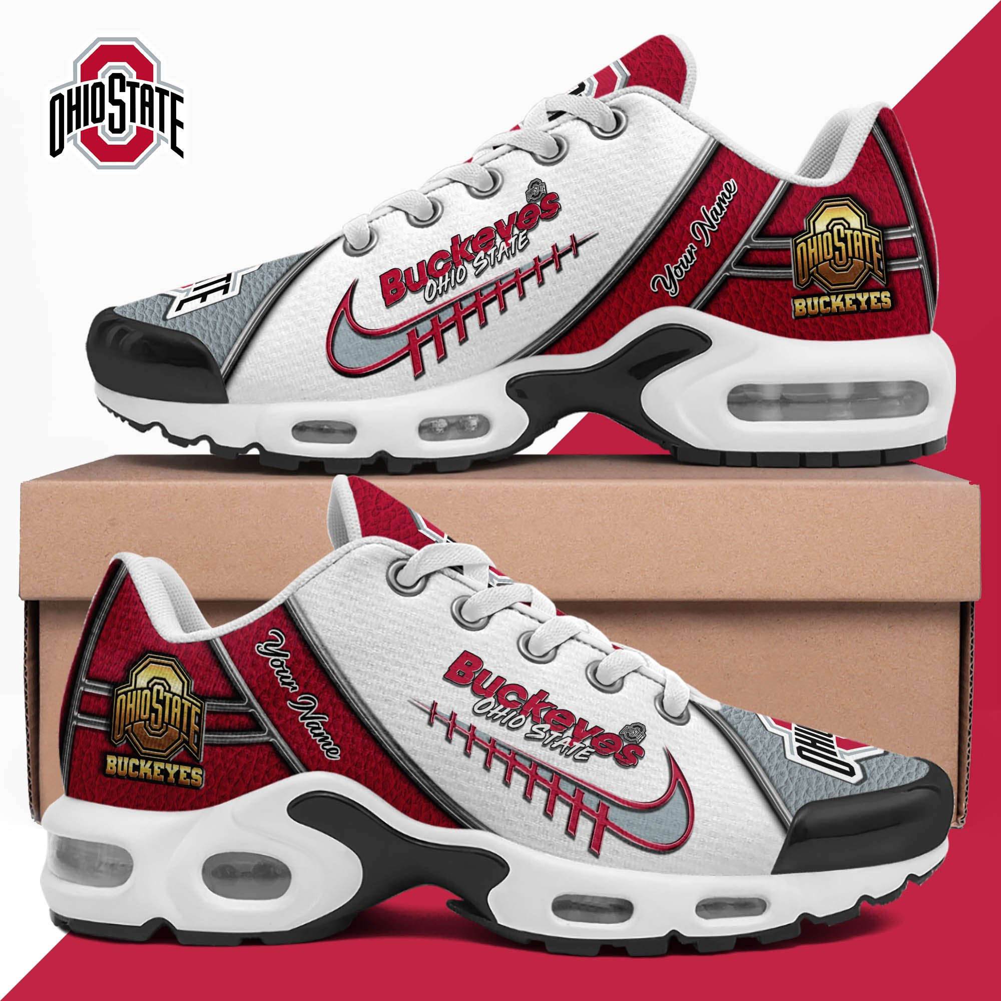 Ohio State Buckeyes TN Shoes 2026 Version Custom Your Name, Football Team Shoes 516