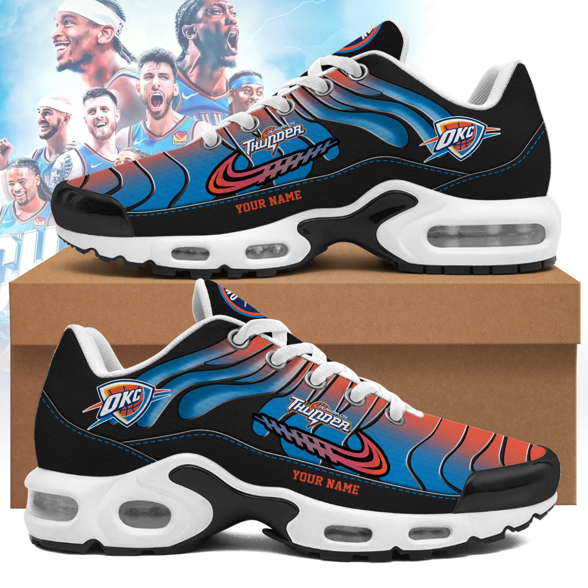 oklahoma city thunder personalized air max shoes 5515 yrjcr