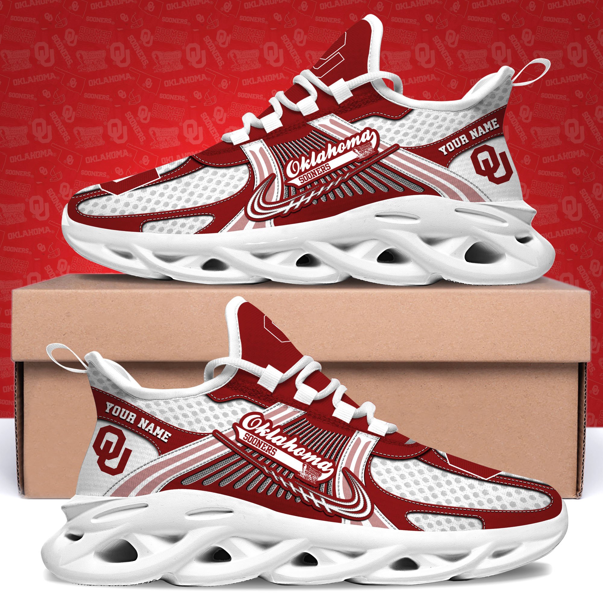 oklahoma sooners clunky sneakers custom your name sport sneakers sport gifts for fan gifts for him 5699