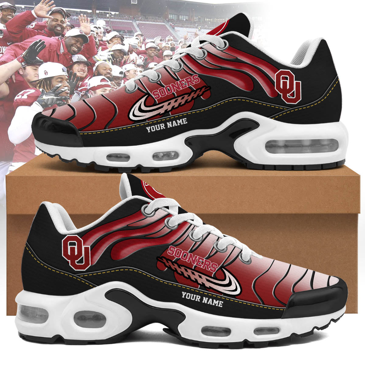 oklahoma sooners personalized air max shoes 3075 eu8go
