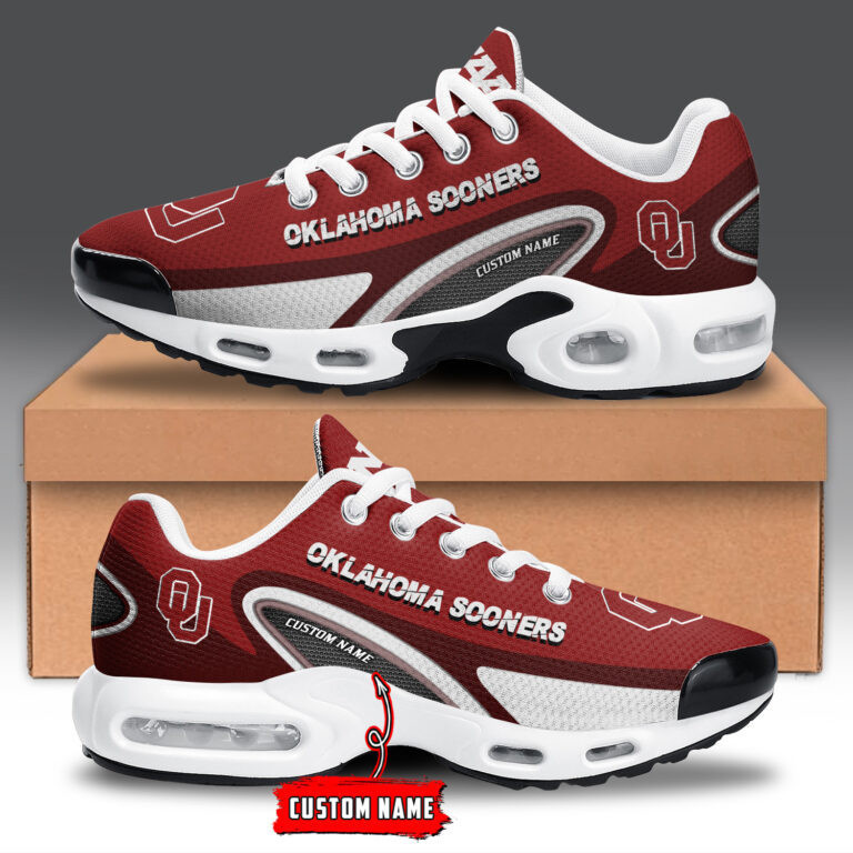 Oklahoma Sooners Personalized Name Team Logo Mix Colors Oval Line TN Shoes Air Cushion Sneakers