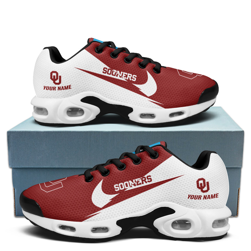 Oklahoma Sooners Personalized Name Team Logo Wings Of God Pattern TN Air Max Shoes Air Cushion Sneakers