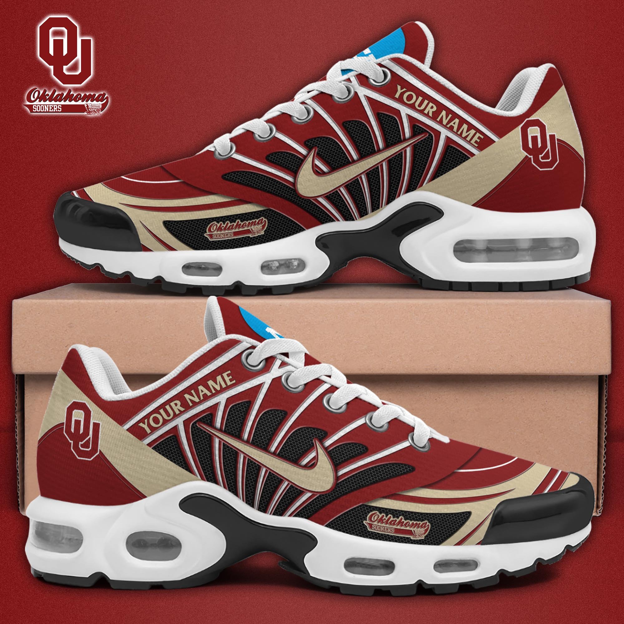 Oklahoma Sooners TN Shoes 2026 Version Custom Name 