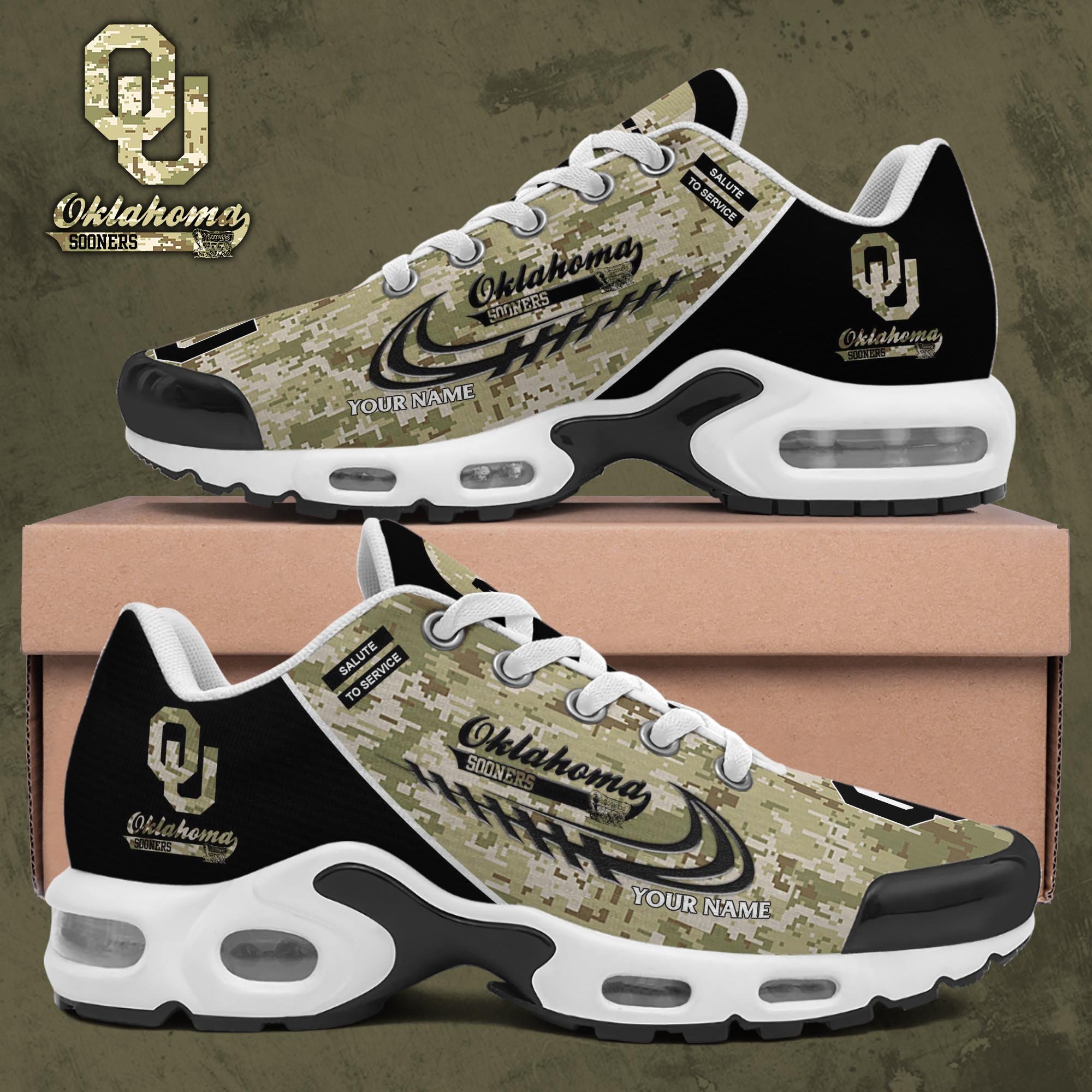 Oklahoma Sooners TN Shoes 2026 Version Custom Name, Camouflage Shoes, Gifts For Football Lovers