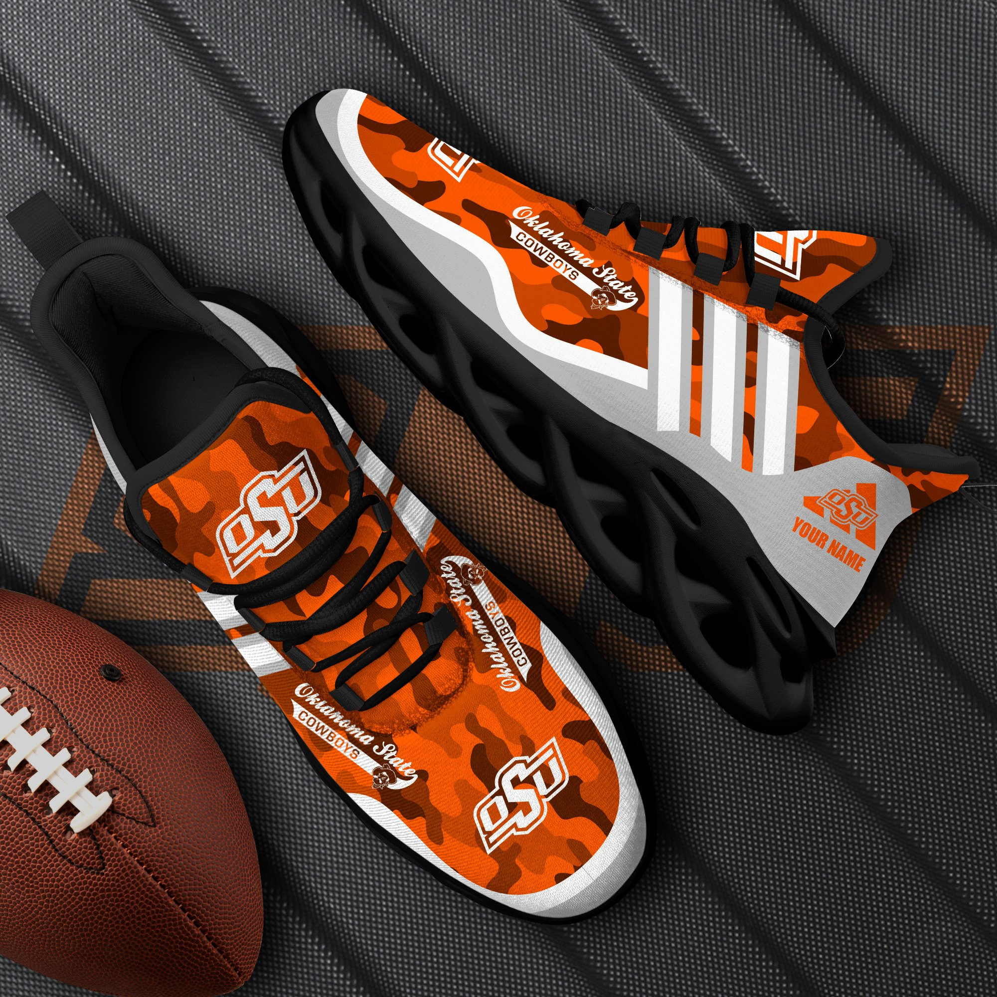 Oklahoma State Cowboys Black Max Soul Shoes 2026 Versions Custom Name 466