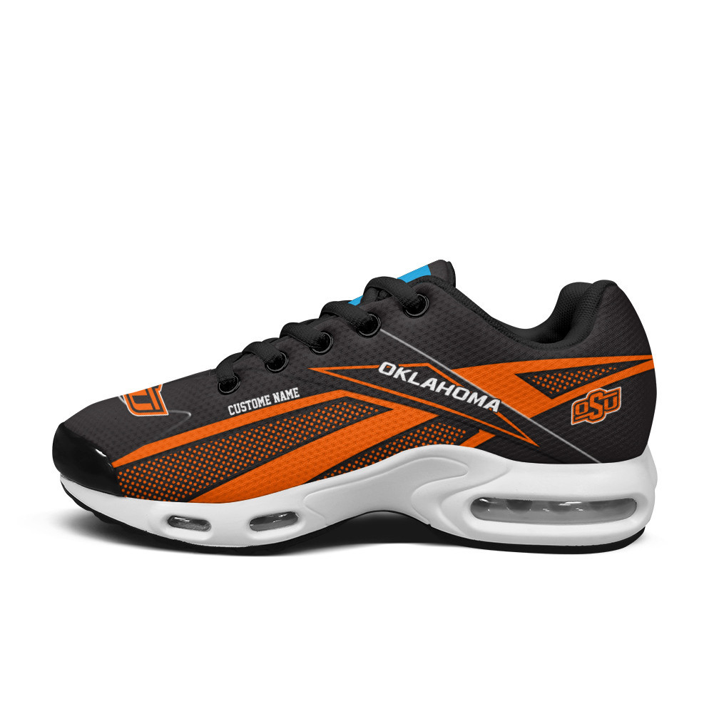 Oklahoma State Cowboys Personalized Name Team Colors Supersonic Line Pattern TN Air Max Shoes Air Cushion Sneakers