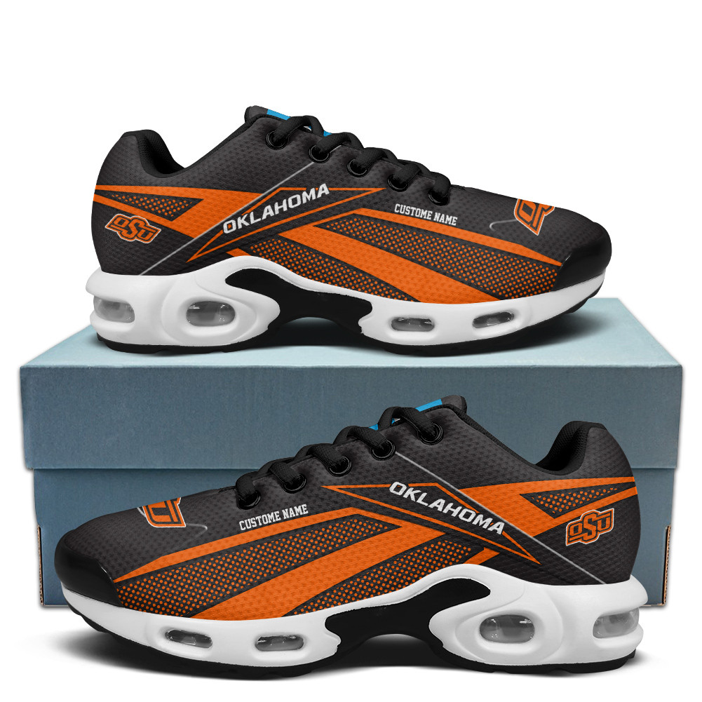 oklahoma state cowboys personalized name team colors supersonic line pattern tn air max shoes air cushion sneakers 8695 c2ddy