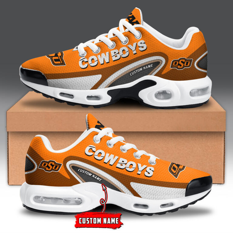 Oklahoma State Cowboys Personalized Name Team Logo Mix Colors Oval Line TN Shoes Air Cushion Sneakers