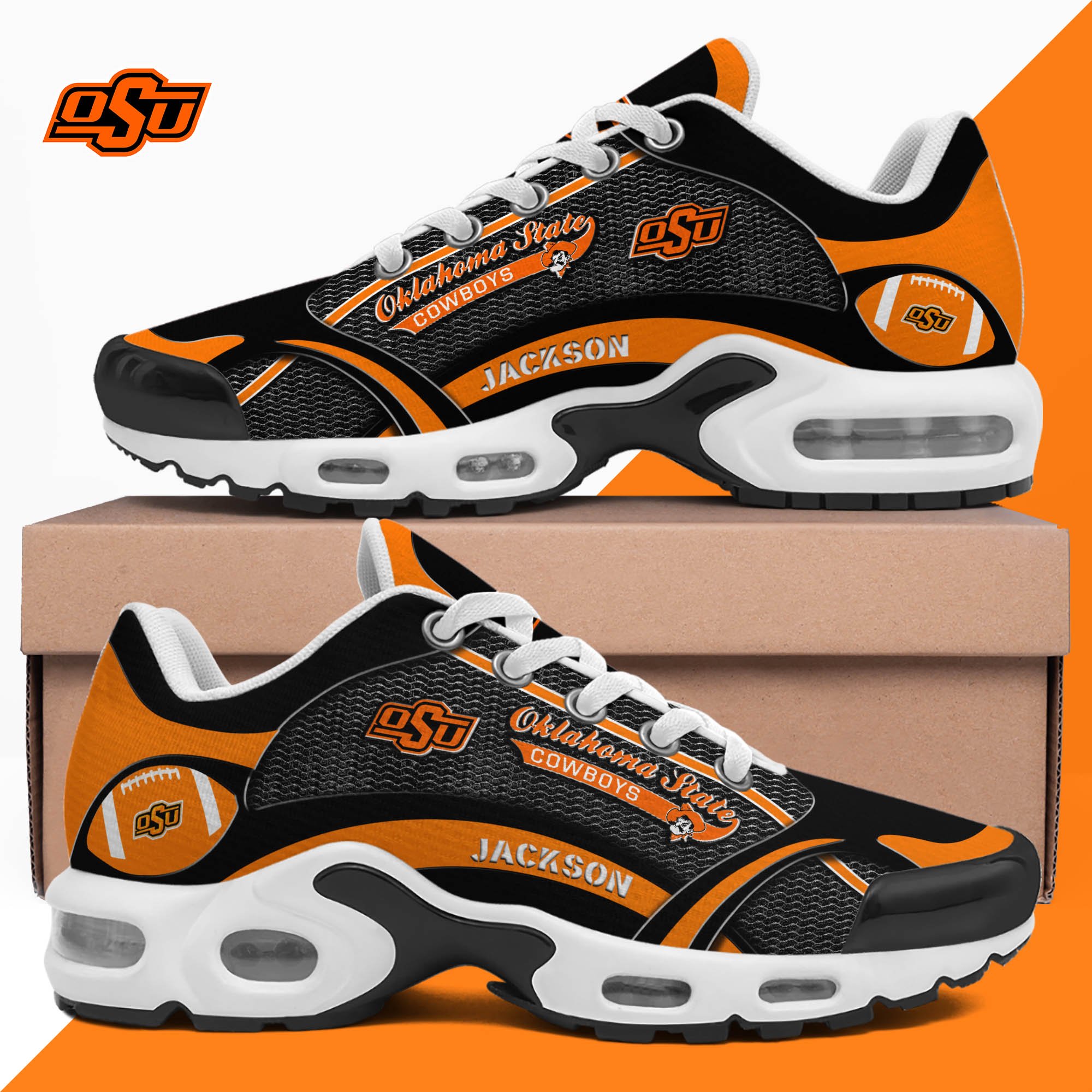 Oklahoma State Cowboys Team TN Shoes 2026 Version Custom Name 889