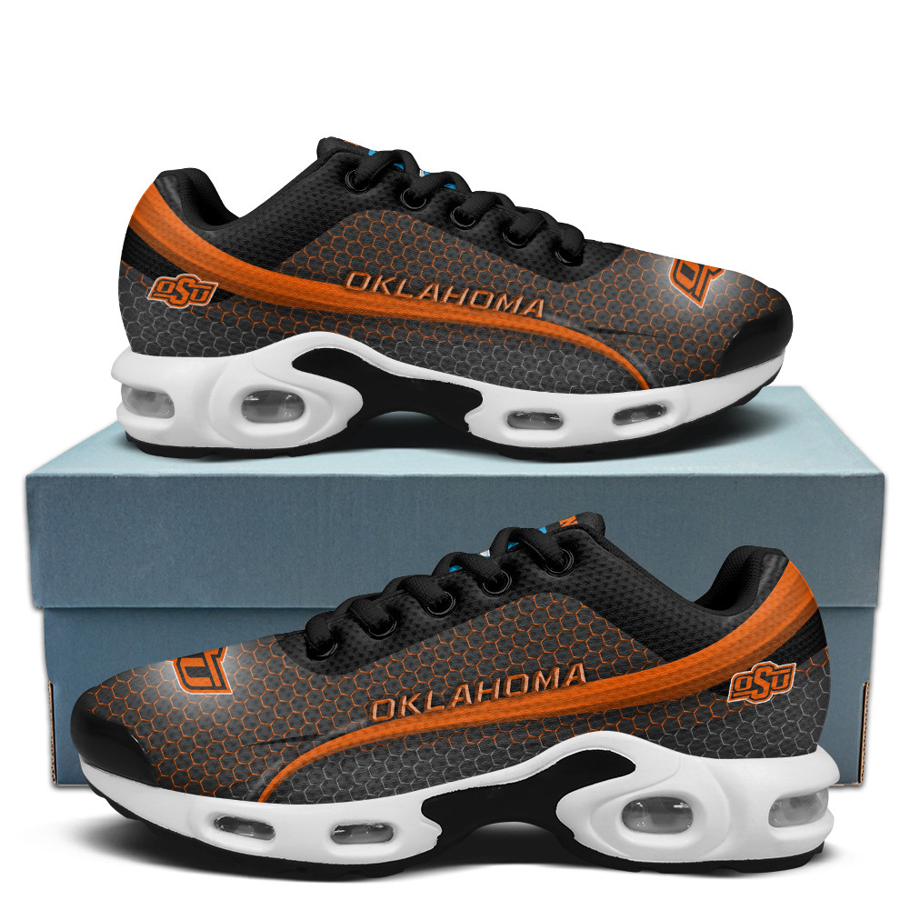 oklahoma state personalized name team colors wave line beehive pattern tn air max shoes air cushion sneakers 9873 z1wtz