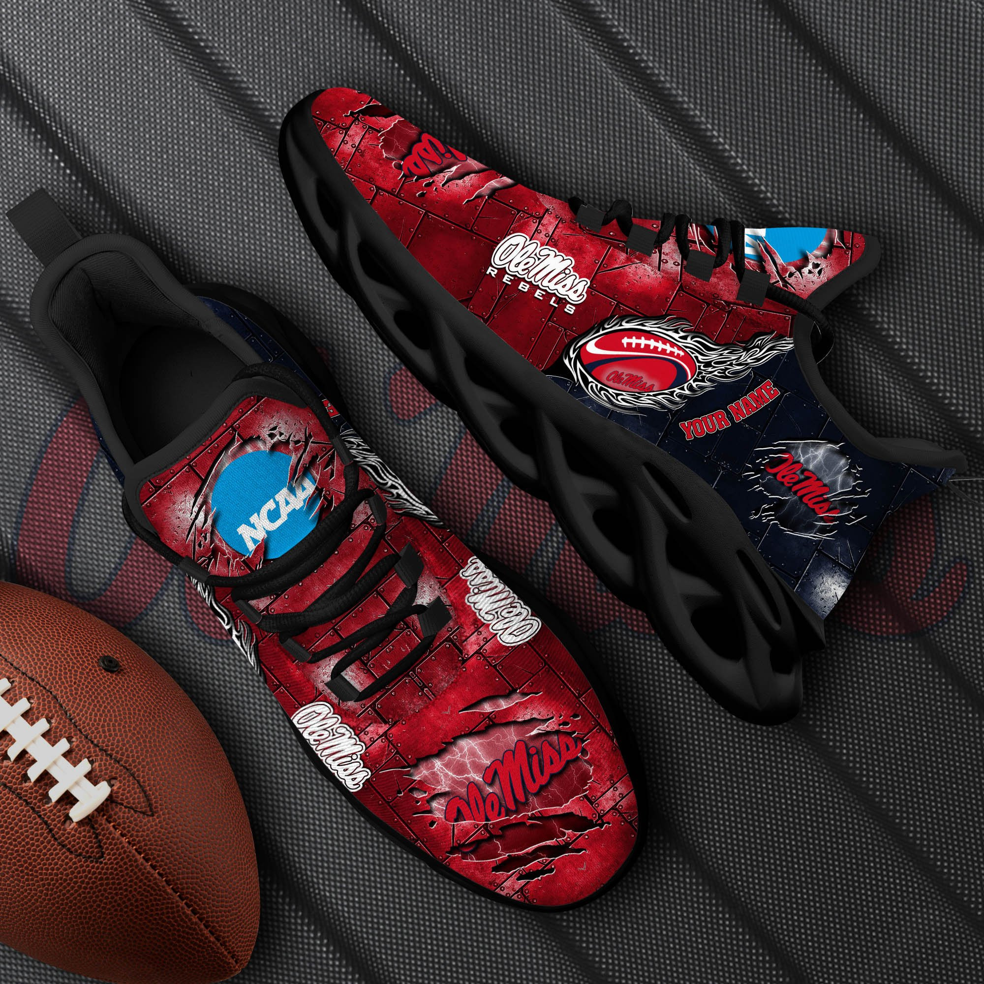 ole miss rebels black max soul shoes 2026 versions white max soul shoes custom your name ph879 3609
