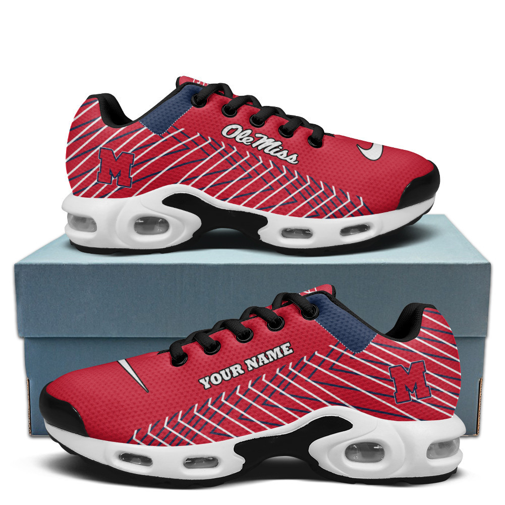 ole miss rebels personalized name team colors jagged lines tn air max shoes air cushion sneakers 8799 qdiyb