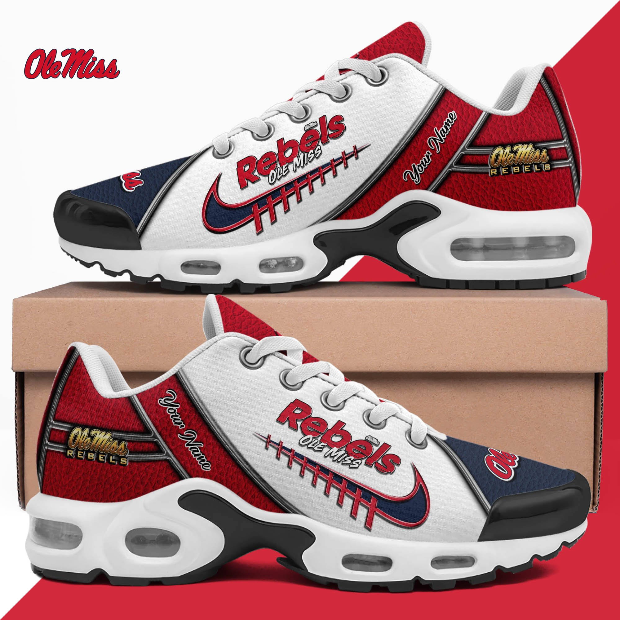 ole miss rebels tn shoes 2026 version custom your name football team shoes 516 8192 ttwn0