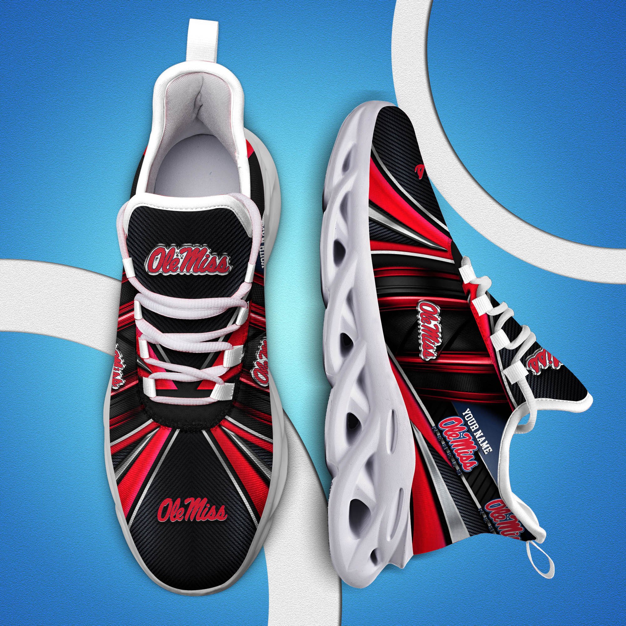 ole miss rebels white c sneakers 2026 version personalized your name sport team sneakers sport gifts ph892 7174