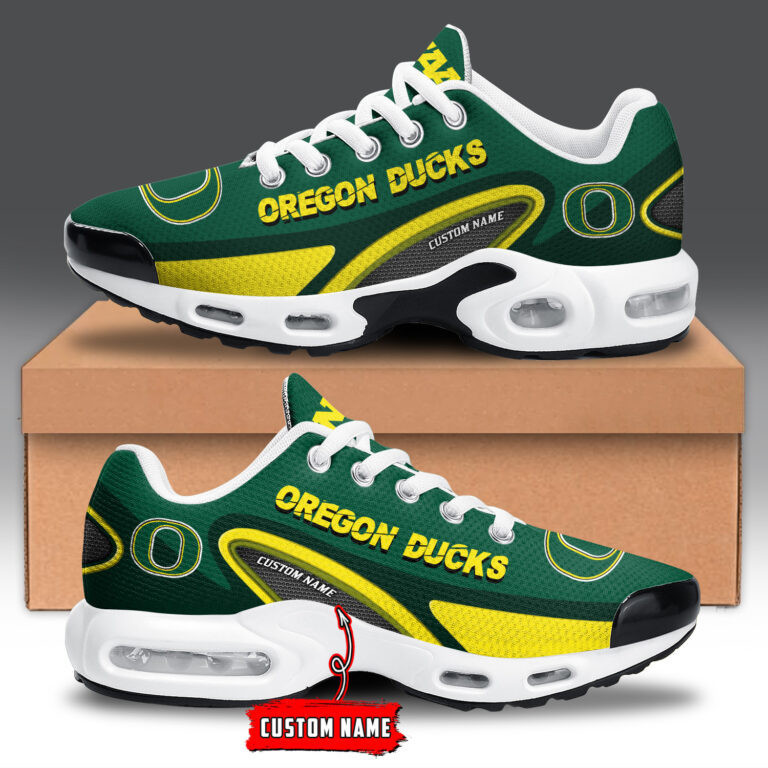 Oregon Ducks Personalized Name Team Logo Mix Colors Oval Line TN Shoes Air Cushion Sneakers