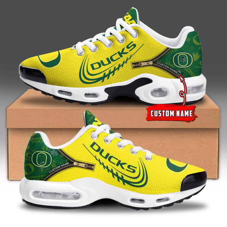 Oregon Ducks Personalized Name Team Logo Mix Colors Zipped Line TN Air Max Shoes Air Cushion Sneakers