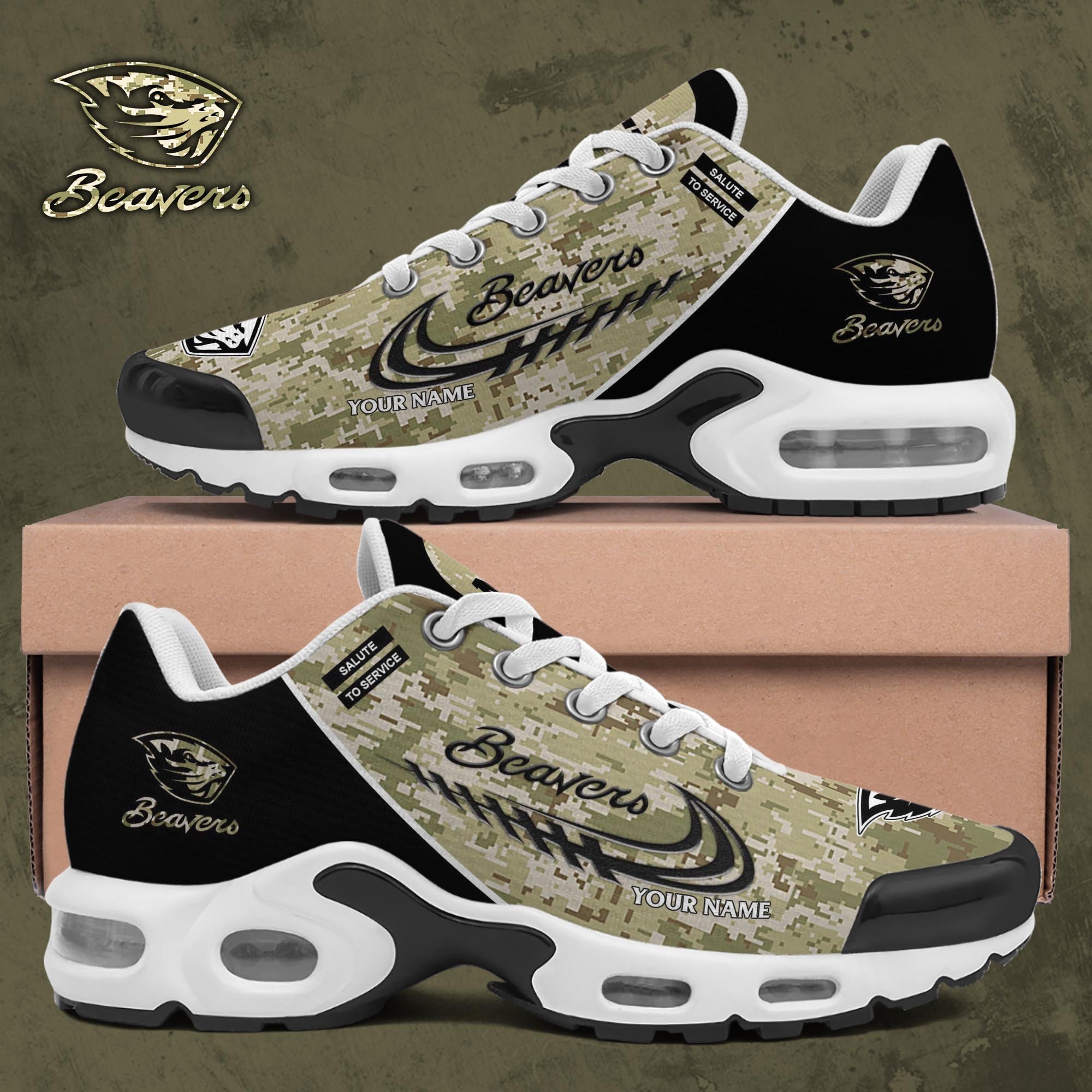oregon state beavers tn shoes 2026 version custom name camouflage shoes gifts for football lovers 2675 legdr
