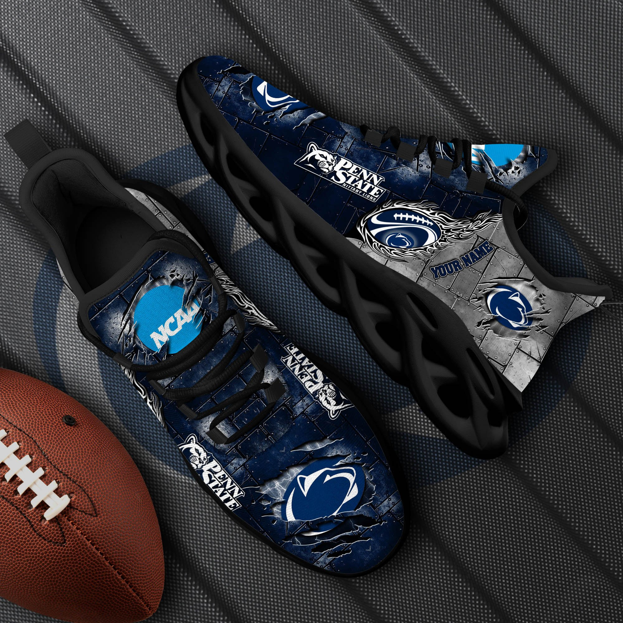 Penn State Nittany Lions Black Max Soul Shoes 2026 Versions, White Max Soul Shoes Custom Your Name PH879
