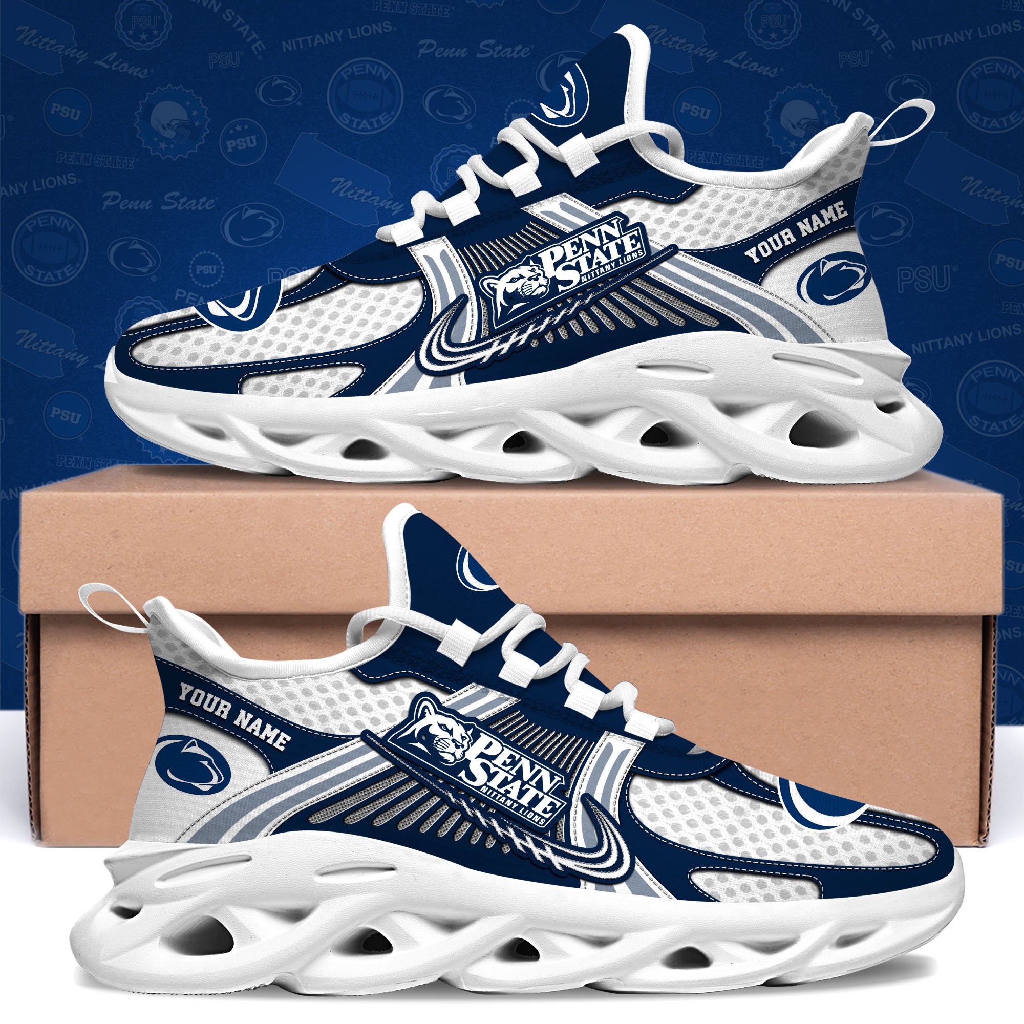 penn state nittany lions clunky sneakers custom your name sport sneakers sport gifts for fan gifts for him 5472