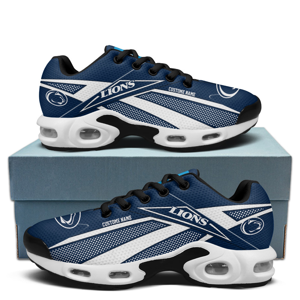 Penn State Nittany Lions Personalized Name Team Colors Supersonic Line Pattern TN Air Max Shoes Air Cushion Sneakers