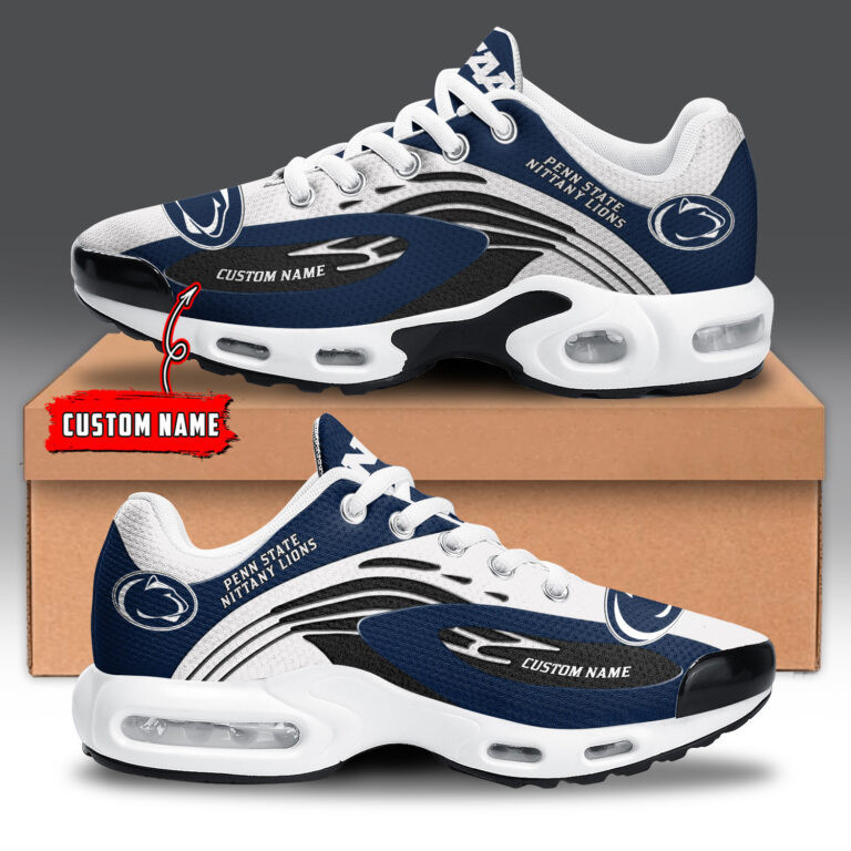 Penn State Nittany Lions Personalized Name Team Logo Mix Colors Wave Line TN Shoes Air Cushion Sneakers