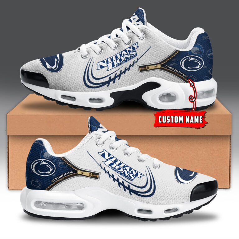 Penn State Nittany Lions Personalized Name Team Logo Mix Colors Zipped Line TN Air Max Shoes Air Cushion Sneakers