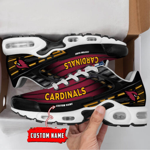 personalized arizona cardinals black and team color stripes black tn shoes air cushion sneakers 7951 fbpg4