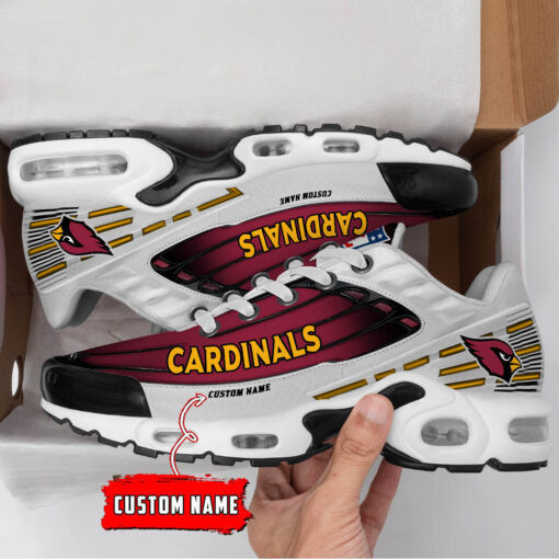 personalized arizona cardinals black and team color stripes white tn shoes air cushion sneakers 2674 mhb8w