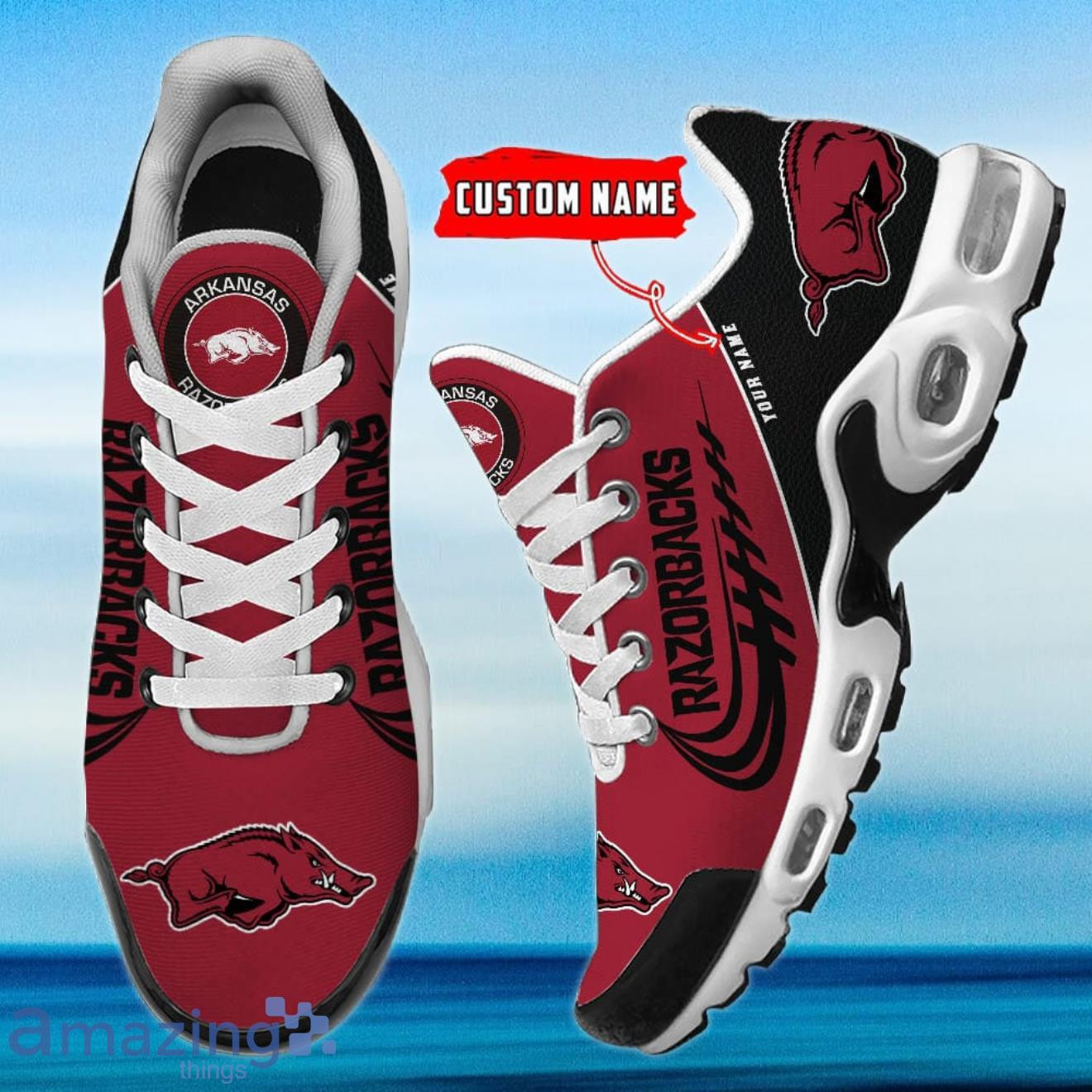 personalized arkansas razorbacks team logo and color tn air max shoes air cushion sneakers 7379 jetbc