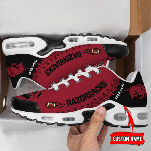 Personalized Arkansas Razorbacks Team Logo Rugby Ball Pattern TN Air Max Shoes Air Cushion Sneakers