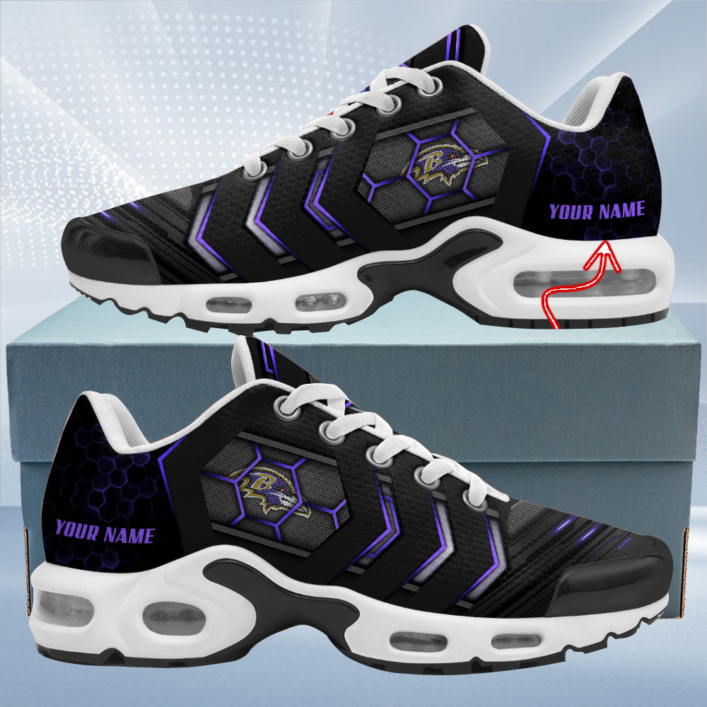 personalized baltimore ravensteam logo team neon color tn air max shoes air cushion sneakers 4773 ayfpj