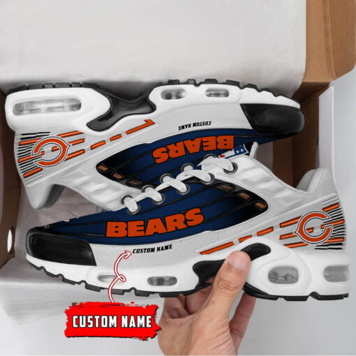 personalized chicago bears black and team color stripes white tn air max shoes air cushion sneakers 7533