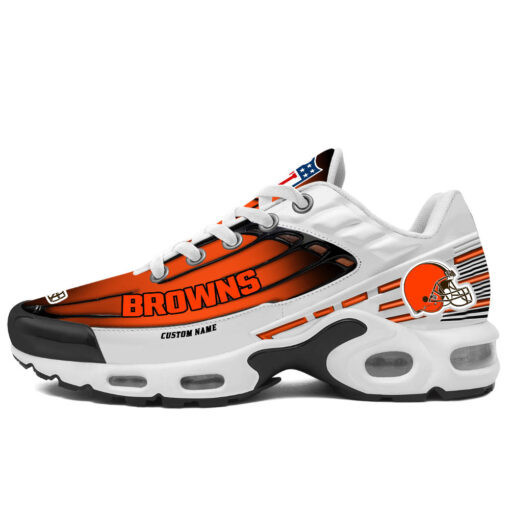 personalized cleveland brownsblack and team color stripes white tn air max shoes air cushion sneakers 9408 udir3
