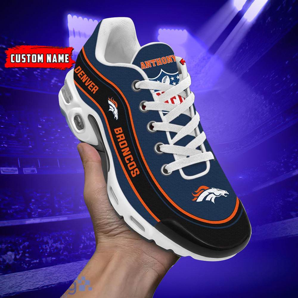 personalized denver broncosteam logo team name on black tn air max shoes air cushion sneakers 5198 0snqr