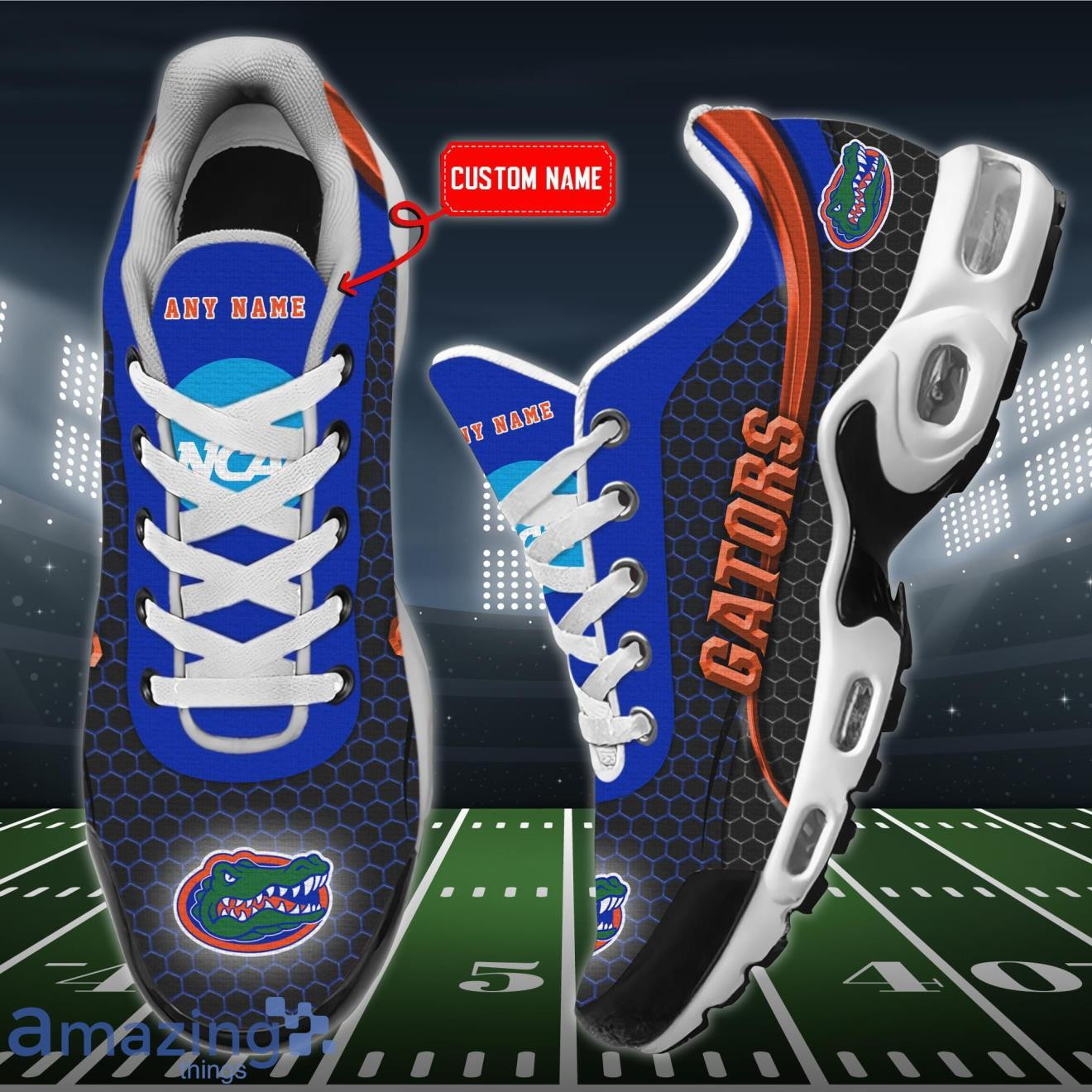 personalized florida gators team logo hexagon pattern team color tn air max shoes air cushion sneakers 3950 0yyz9